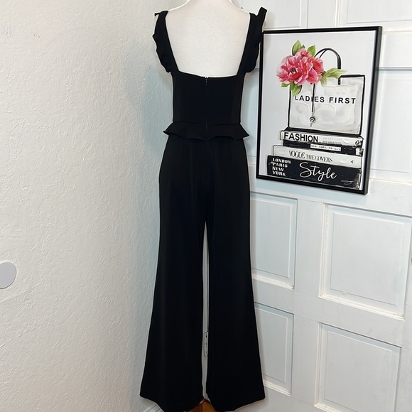 JayGodfrey Black Ruffled Strap Jumpsuit Size 0 - Picture 3 of 7